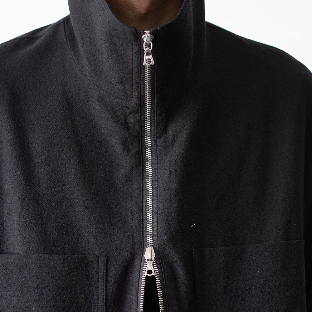 ssstein/ SILK NEP CLOTH DRIZZLER JACKET "BLACK"
