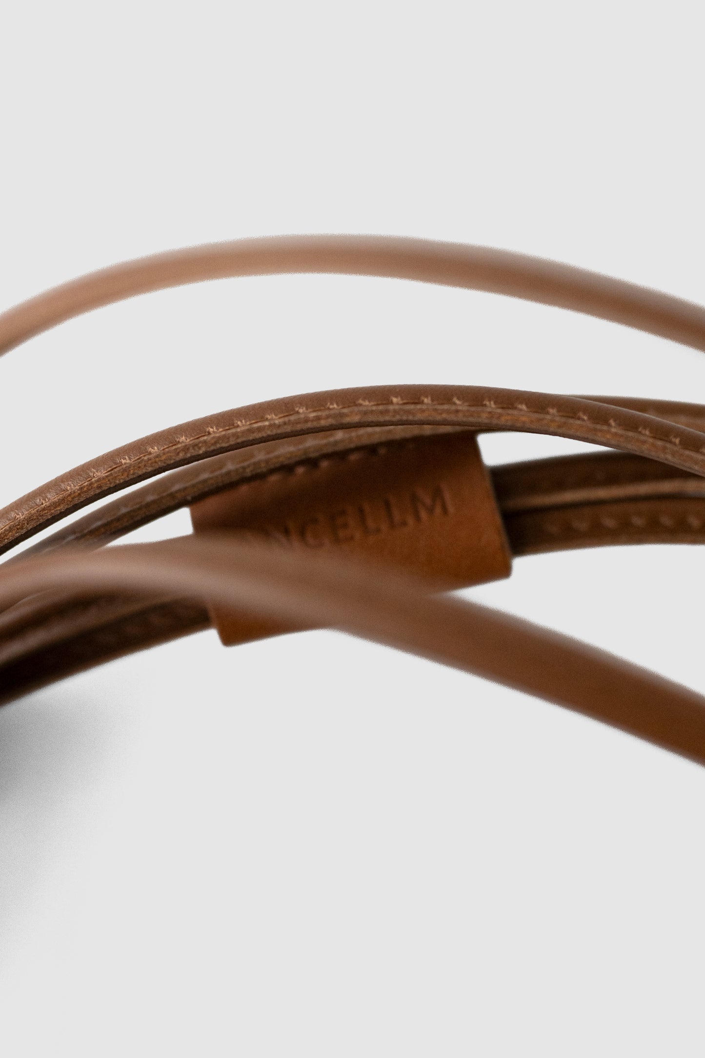 ANCELLM / LEATHER ROPE BELT "BROWN"