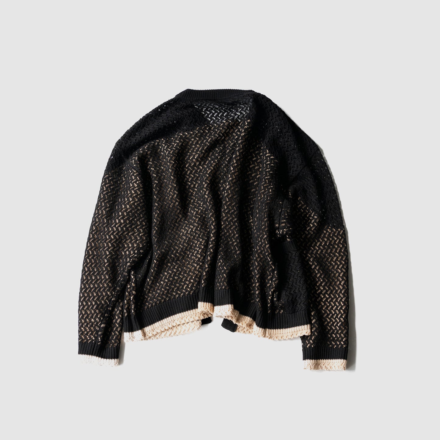 Kota Gushiken/ Inside Out 2 Layers Cardigan "Black/Beige"