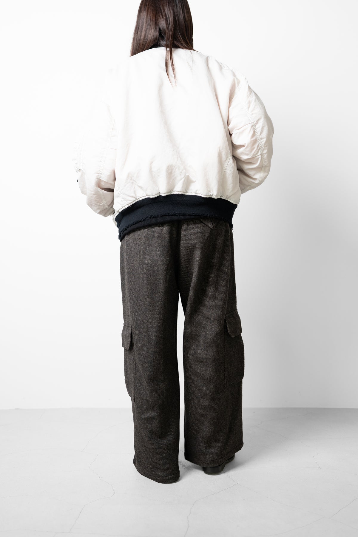 ANCELLM / WOOL BLANCKET CARGO PANTS "D.BROWN"