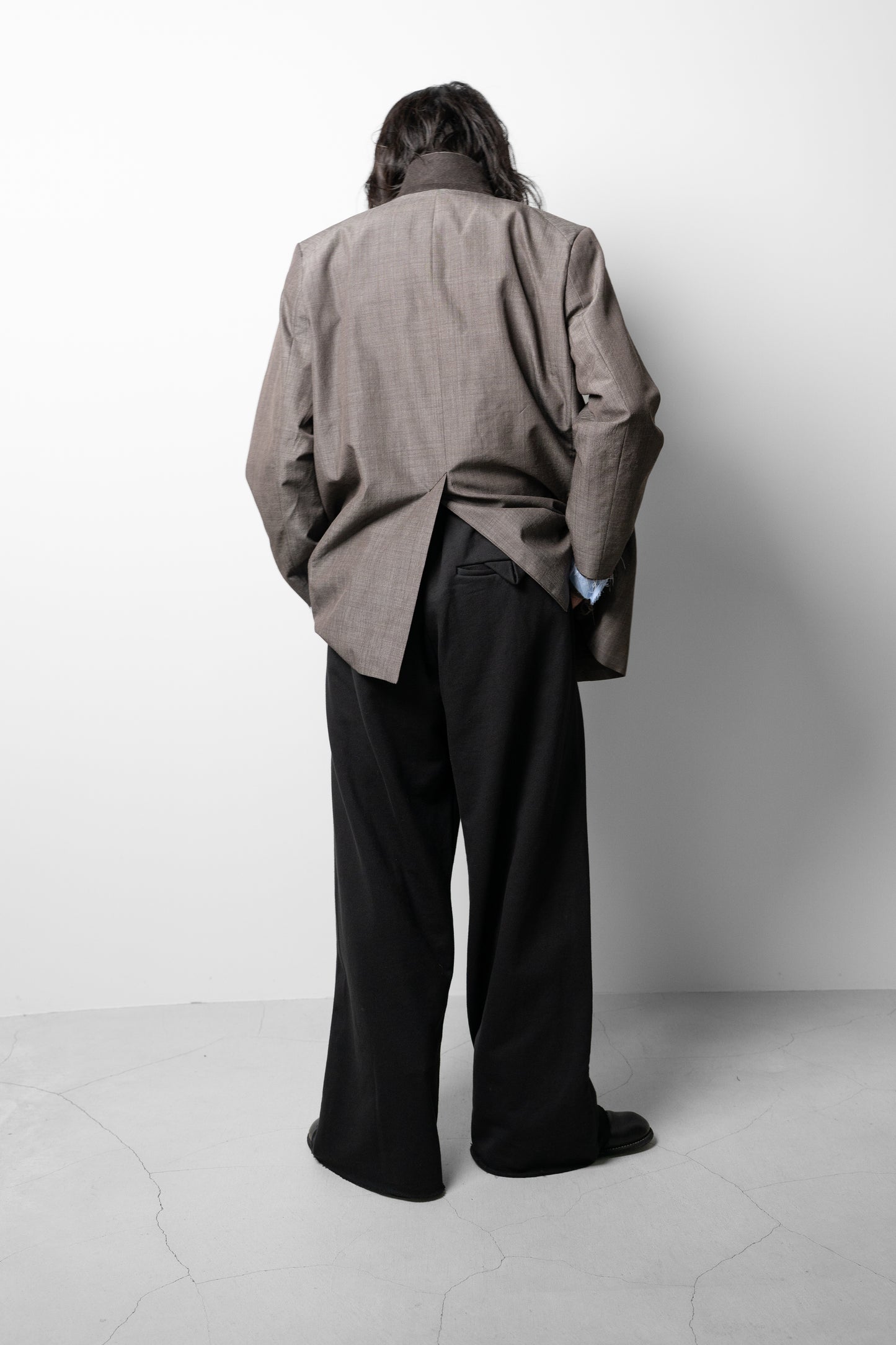 ANCELLM / LAYERED TAILORED JACKET "BROWN"