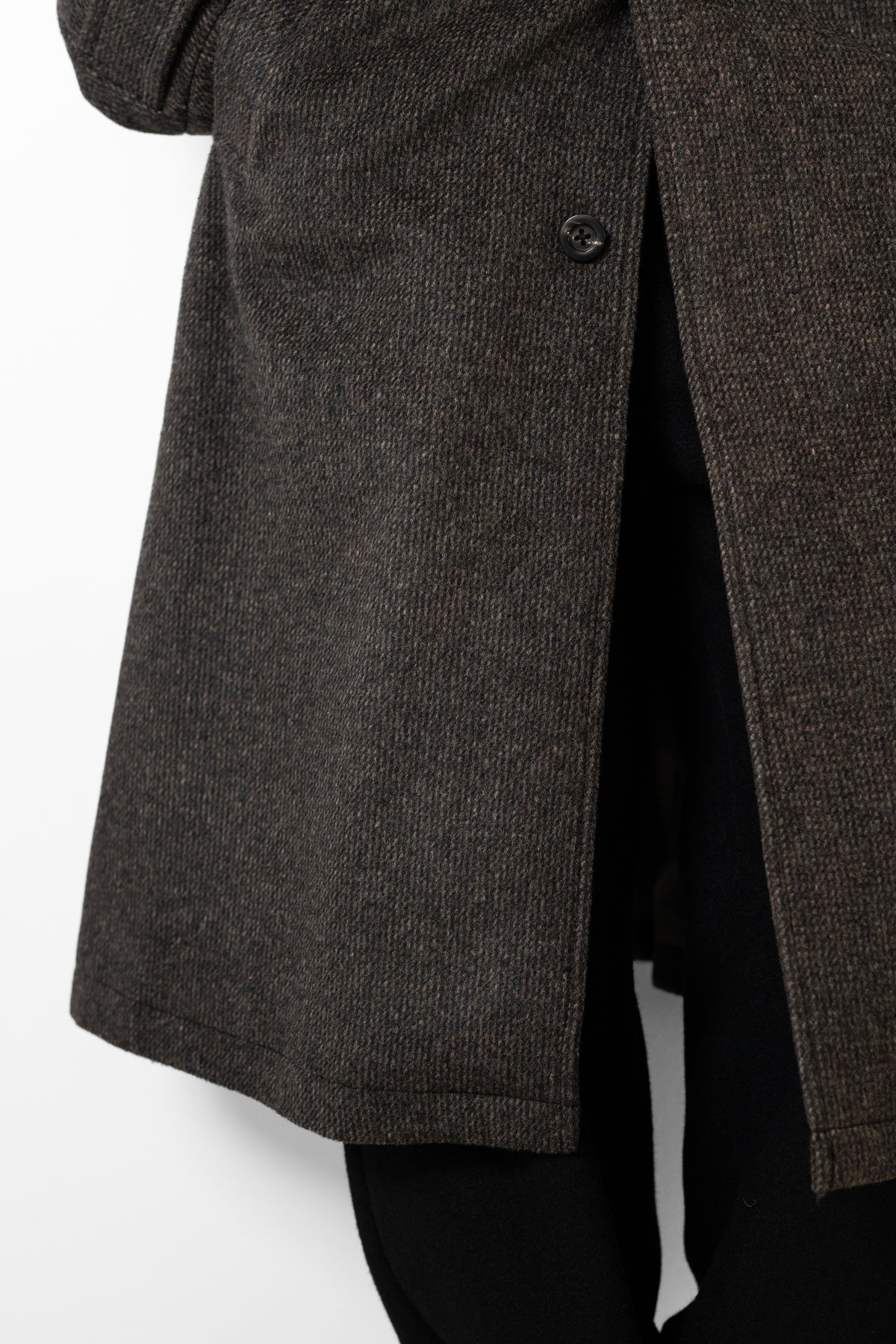 ANCELLM / WOOL BLANKET BALMACAAN COAT "D.BROWN"