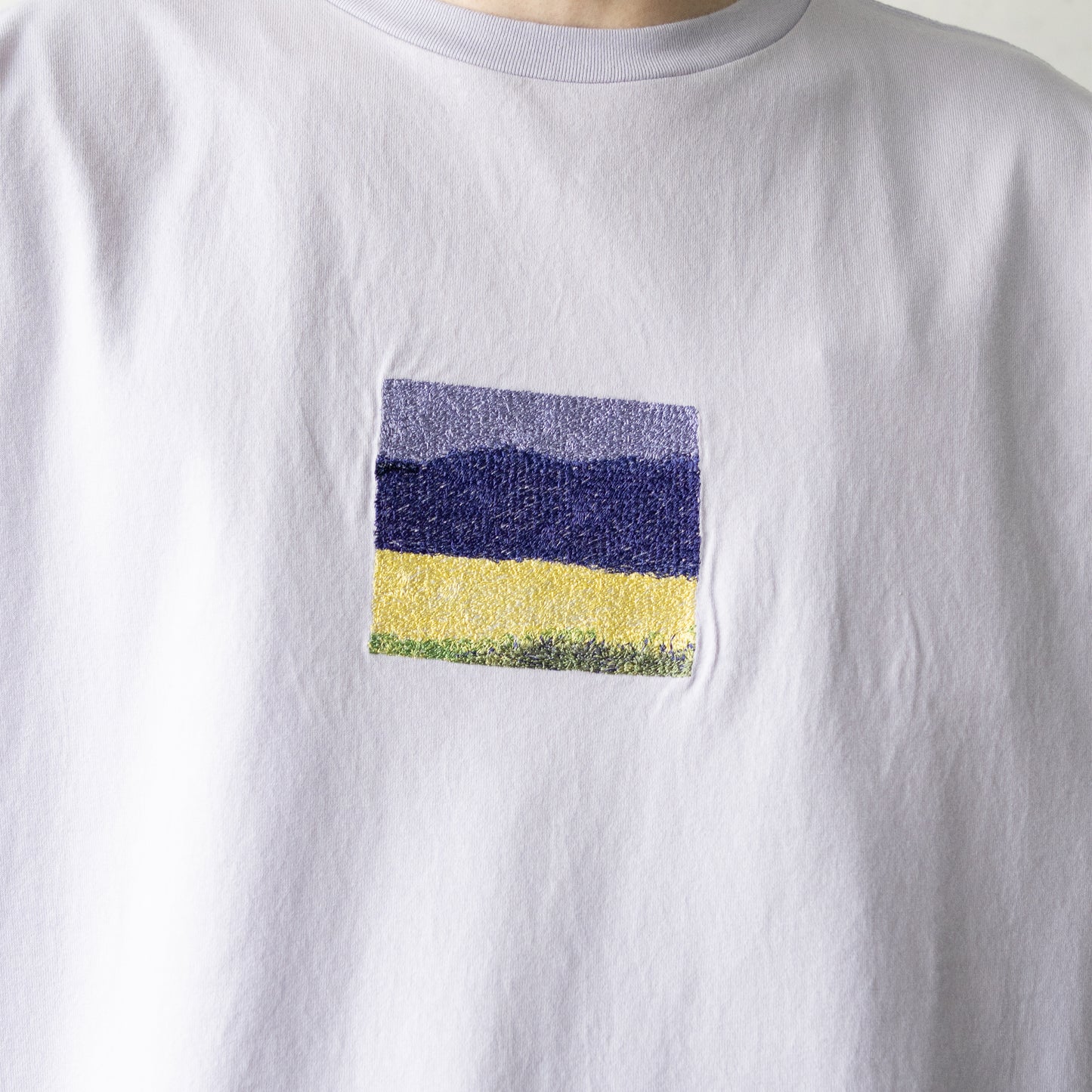 YOKE/ EMBROIDERY T-SHIRT "LAVENDER"