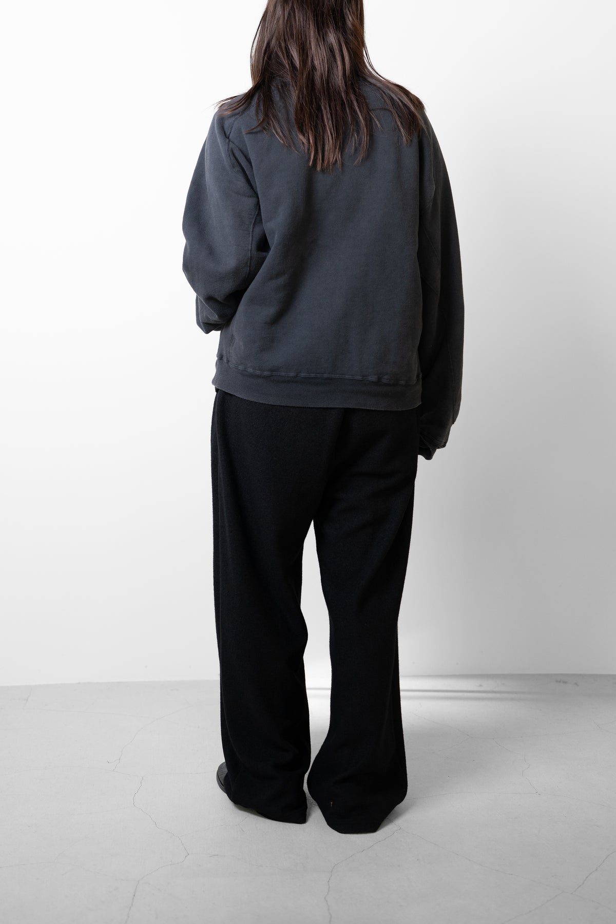 ANCELLM / FLEECE-LINED SWEAT VERSITY SHIRT "BLACK"
