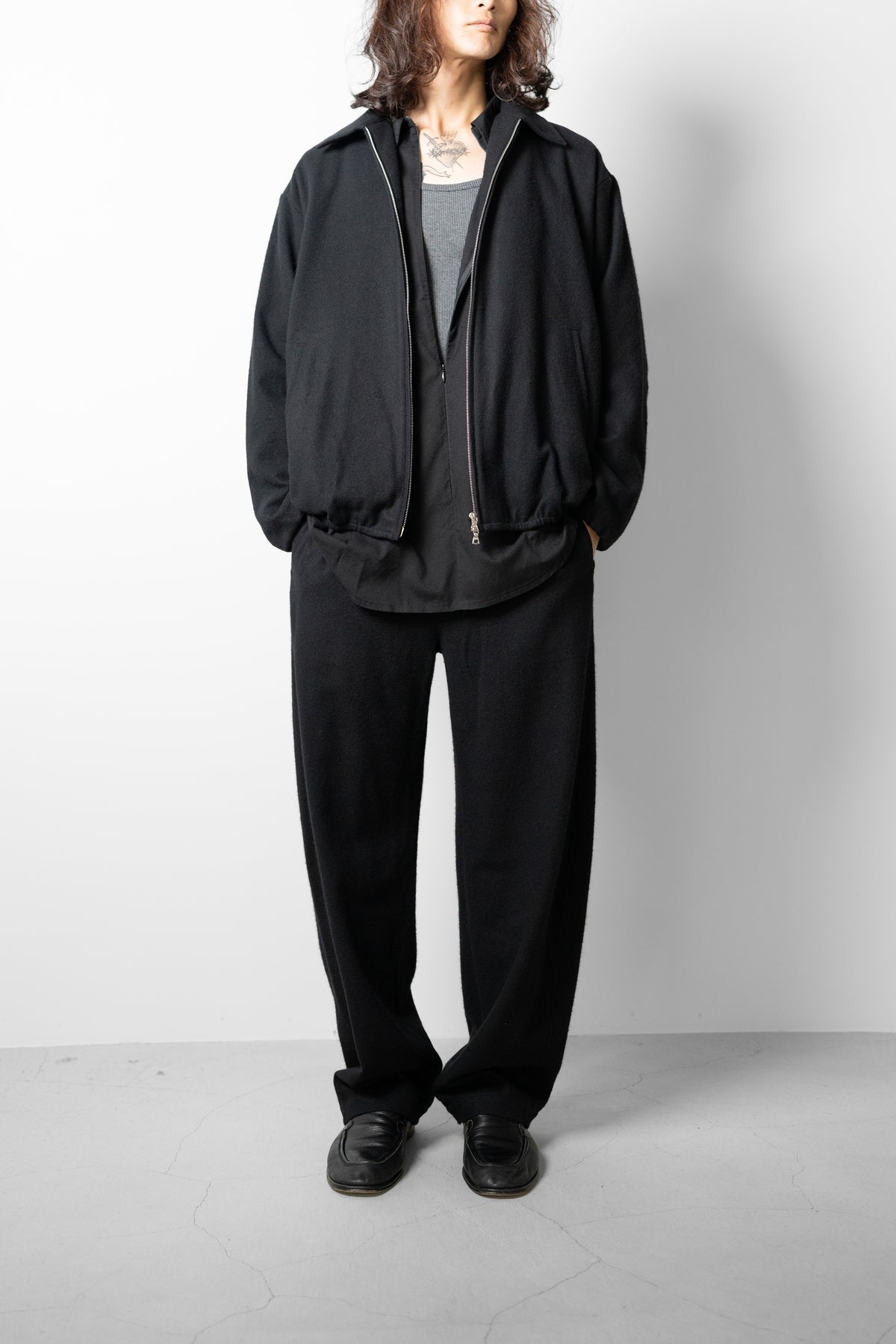 ssstein/ W/CA FLEECE TWIST PANTS "BLACK"