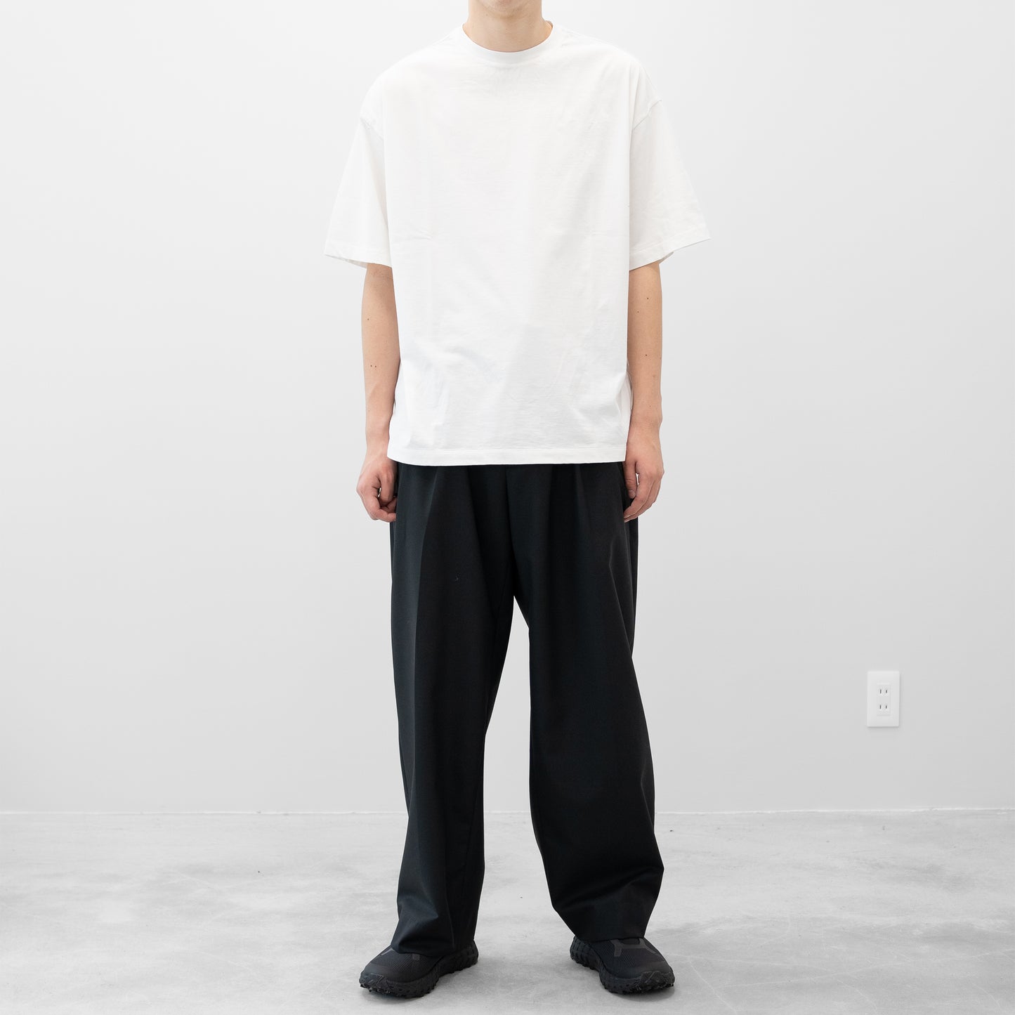 YOKE/ RECYCLED SUVIN COTTON JERSEY YOKE T-SHIRT "WHITE"