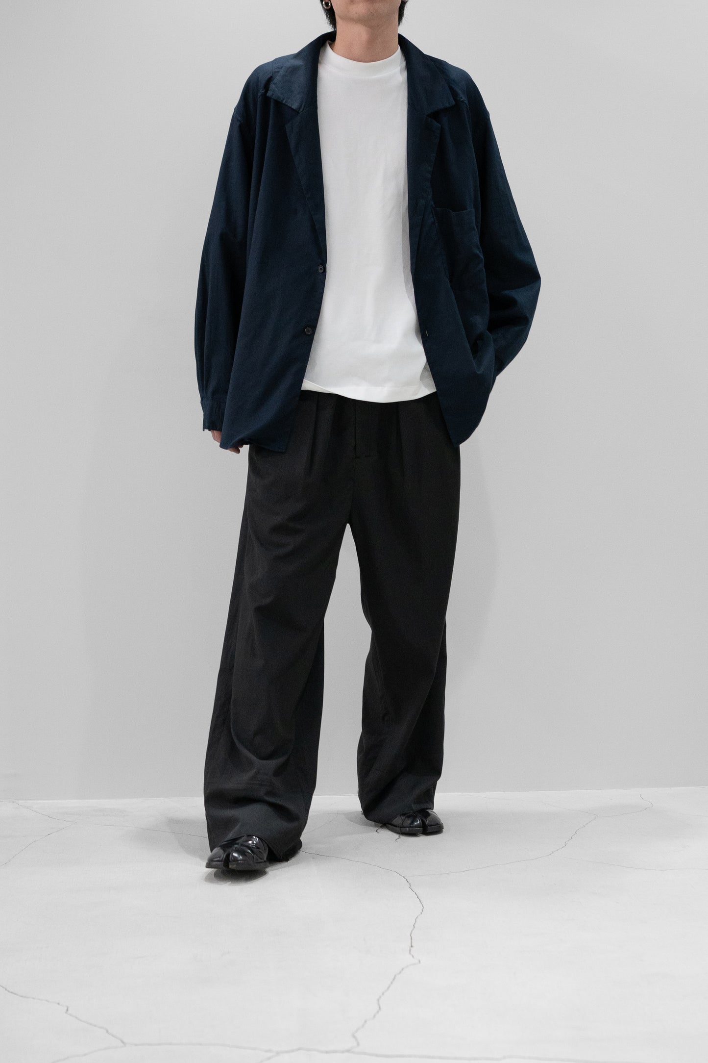 ANCELLM / L/C TUCK EASY PANTS "BLACK"
