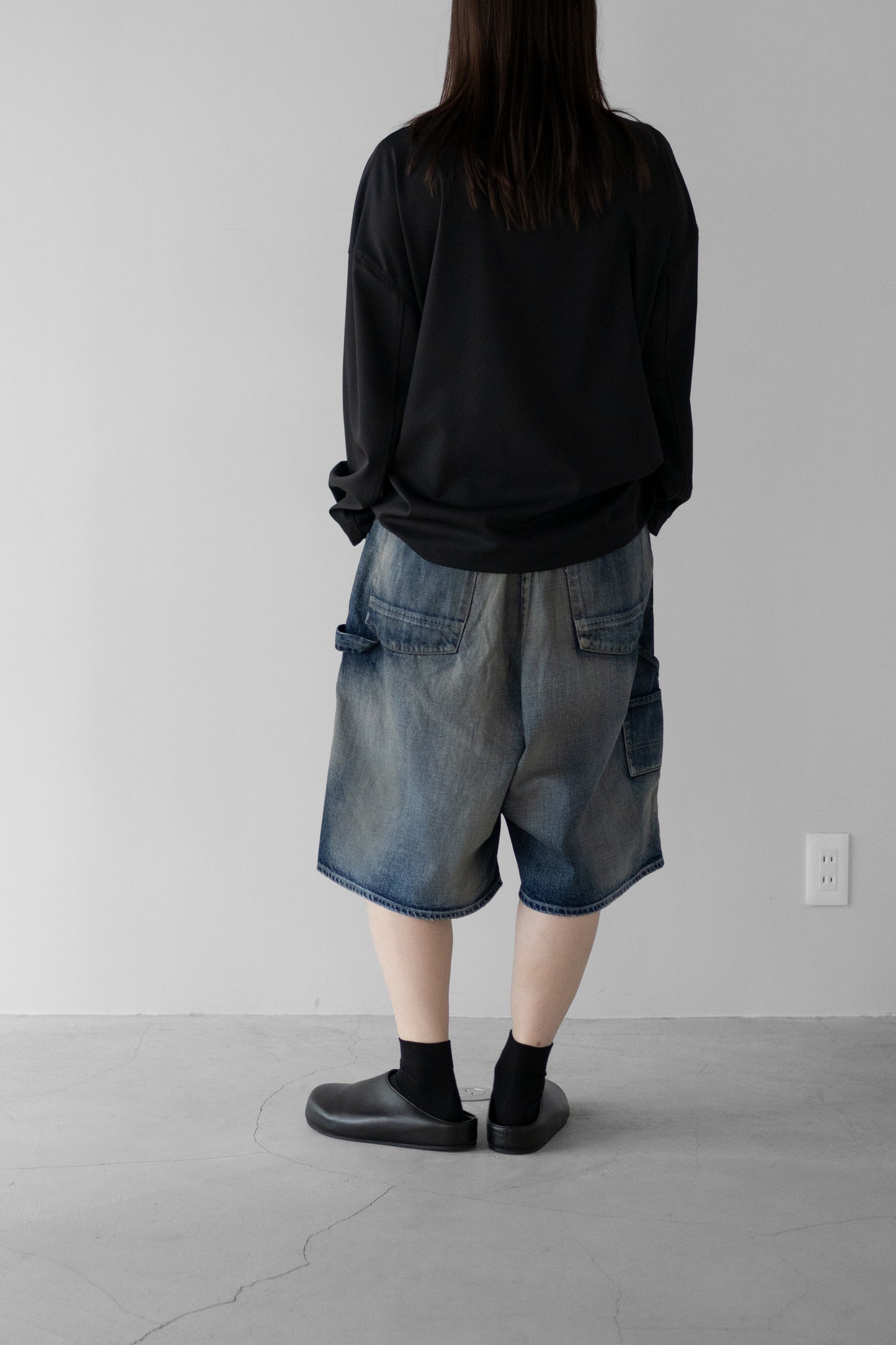 ANCELLM / DENIM PAINTER SHORTS "INDIGO"