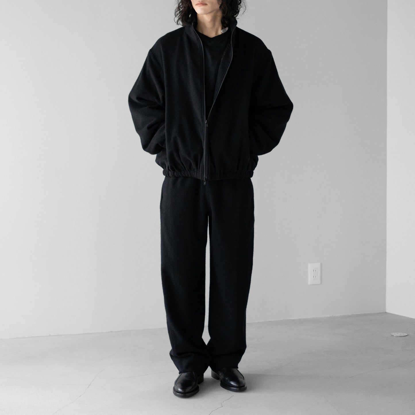ssstein/ WOOL/CASHMERE FLEECE EASY TWIST TROUSERS "BLACK"