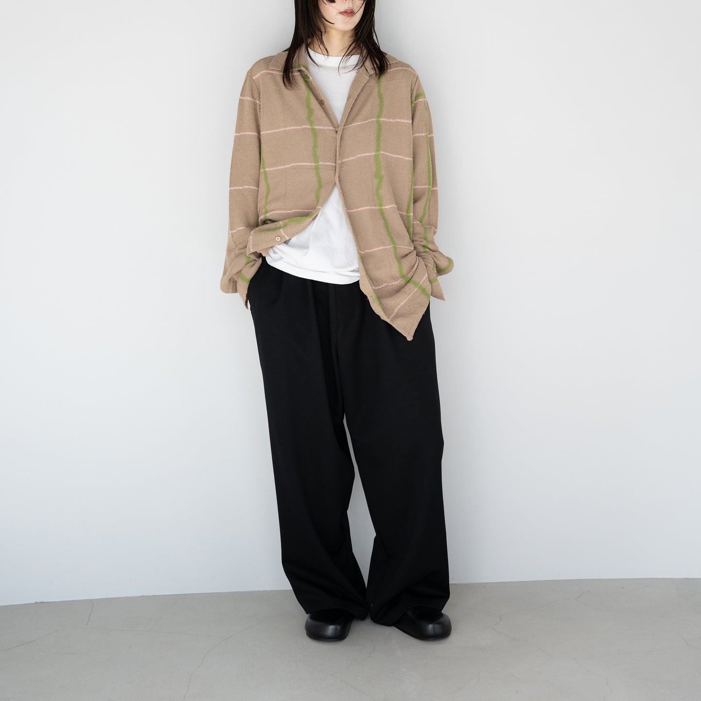 Kota Gushiken/ Chusen Dyeing Plaid Shirt "Beige"