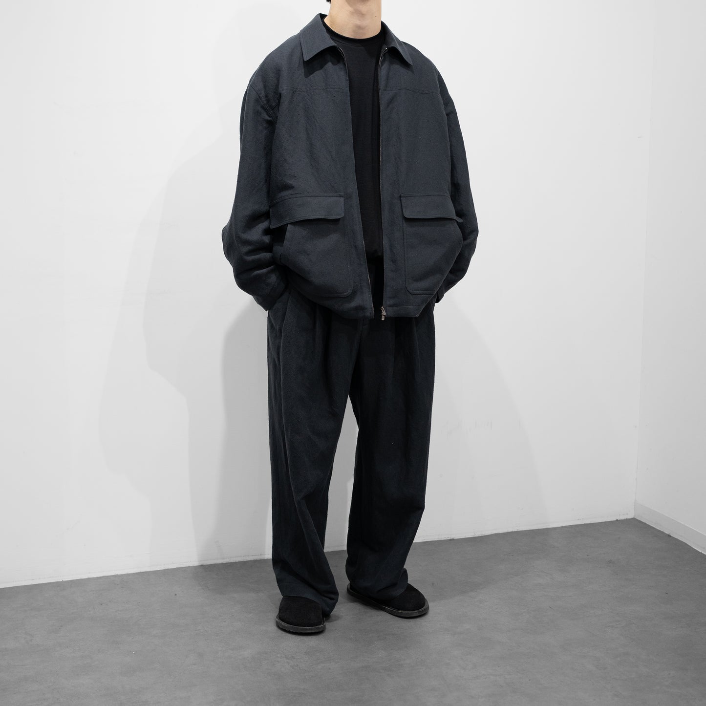 Blanc YM/ Linen Silk Work JKT "Black"