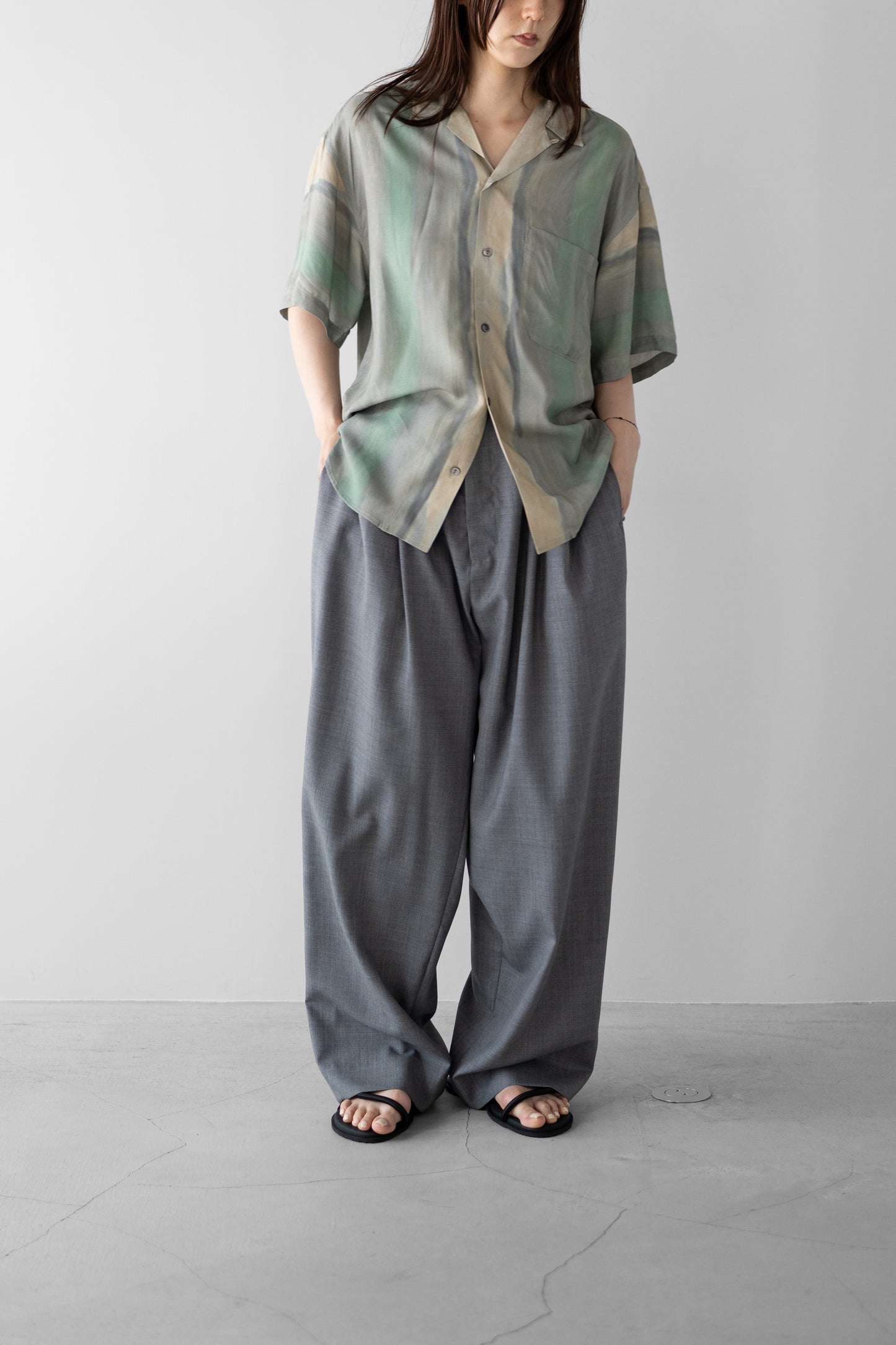 ENCOMING/ MARUQUE SHIRT "GREY/GREEN"
