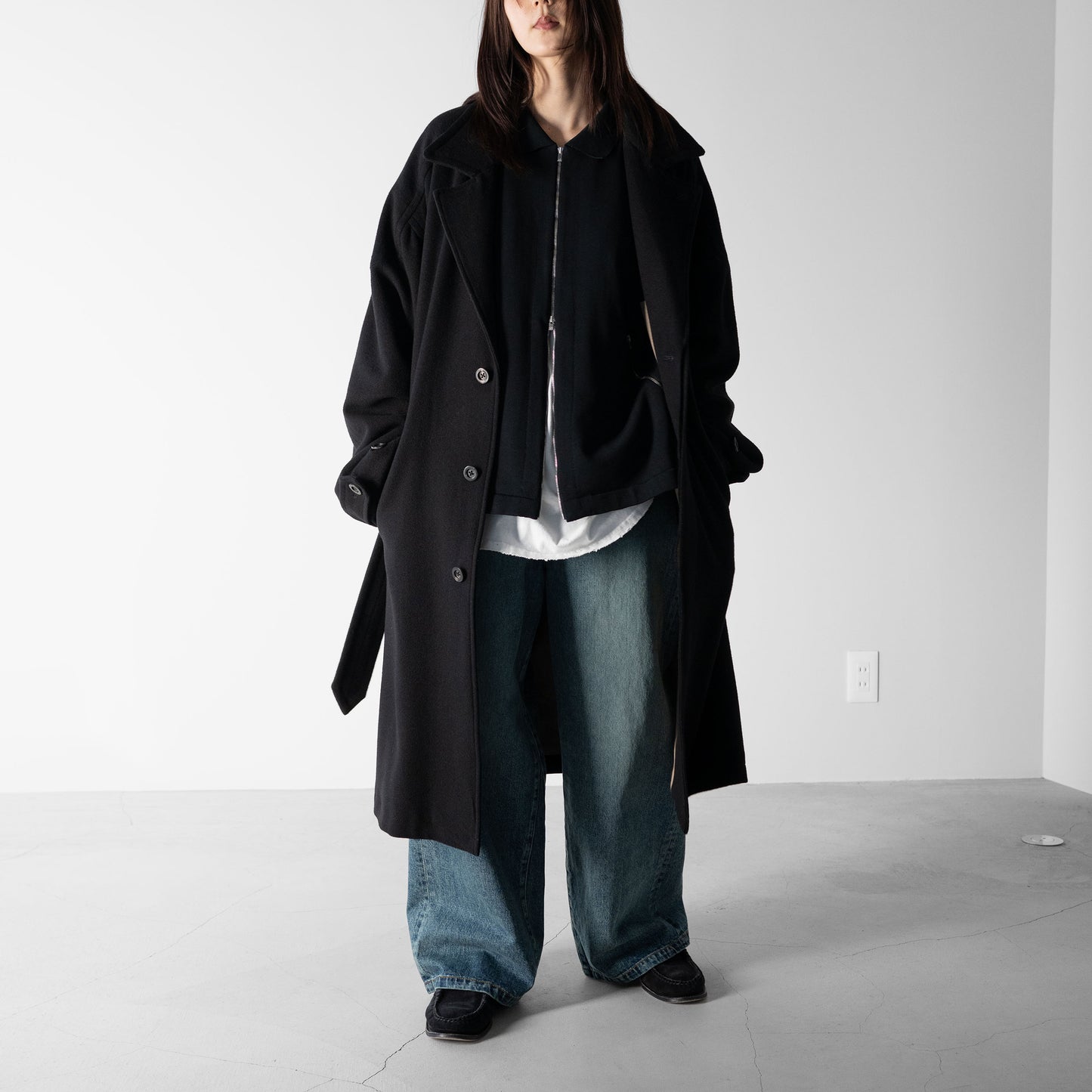 YASHIKI / -ex- Zip up knit blouson "BLACK"