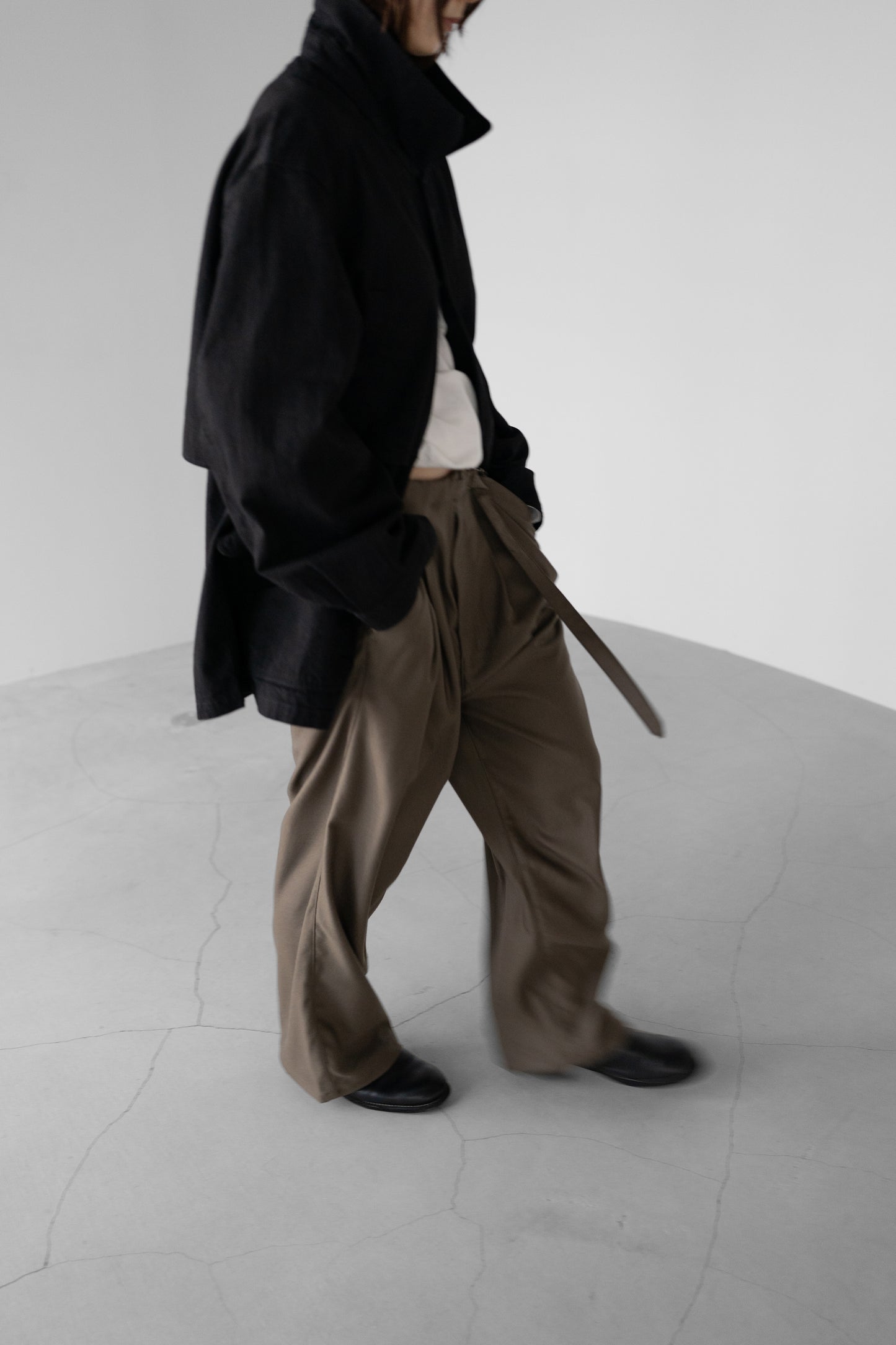 ANCELLM / AGING DENIM HALF JACKET "BLACK"