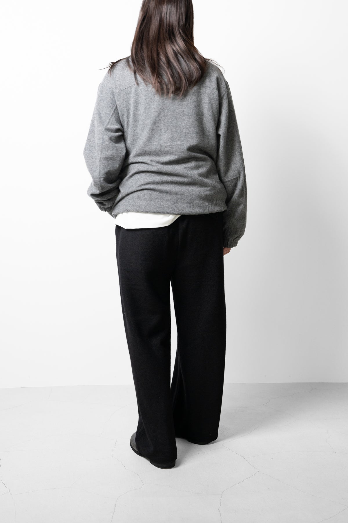 YOKE/ Wool Cashmere Fleece Half Zip Pullover "Gray"