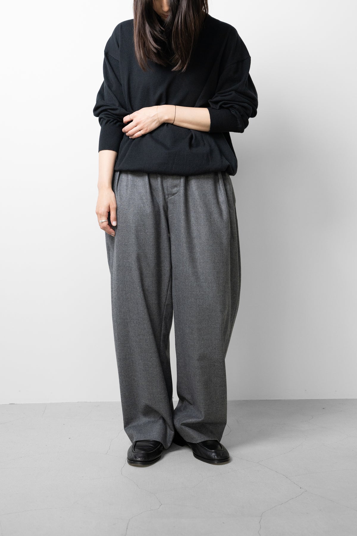 Afiit / COTTON CASHMERE LS "BLACK"