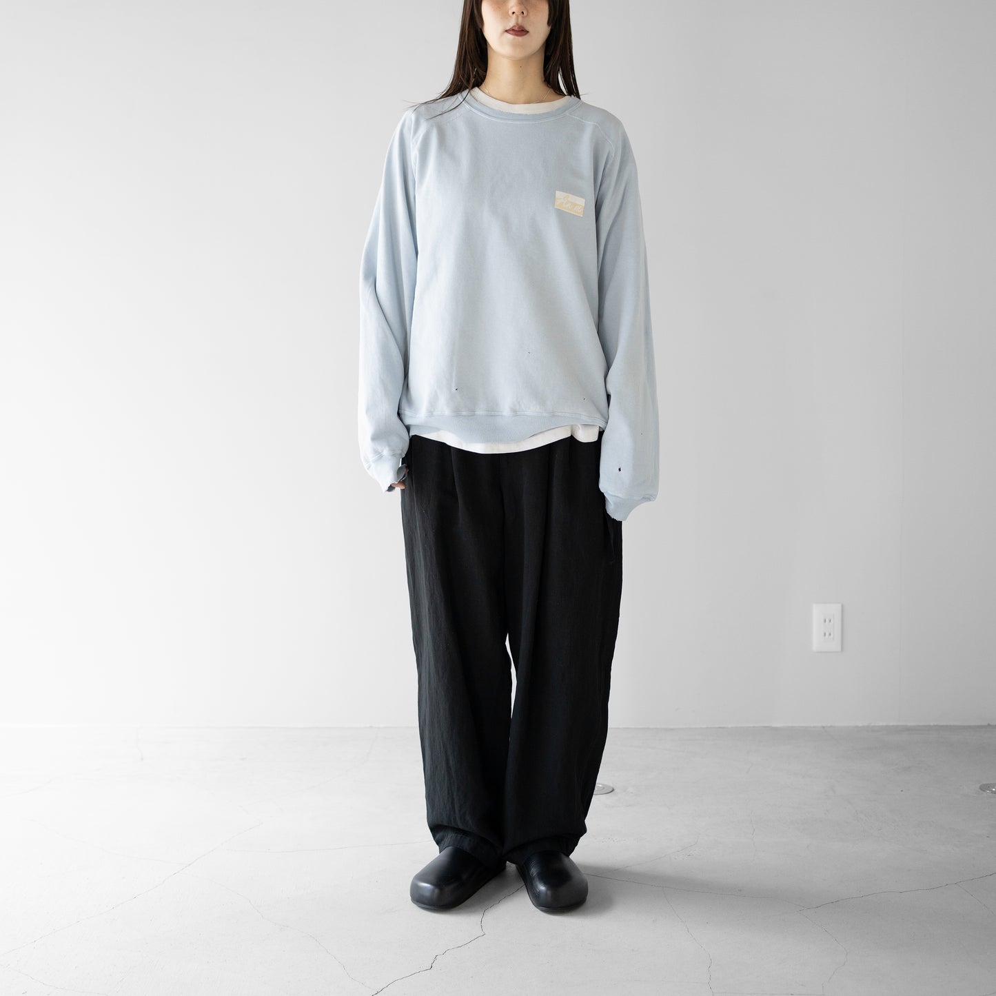 ANCELLM / LIGHT LOOP SWEAT SHIRT "SAX"