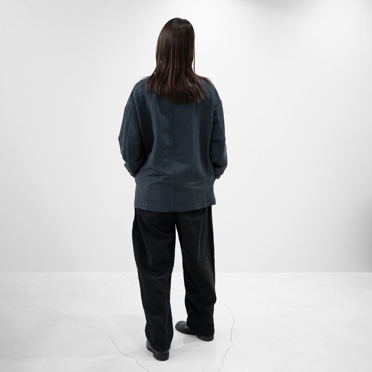 Blanc YM/ Linen Silk Shirt JKT "BLACK"