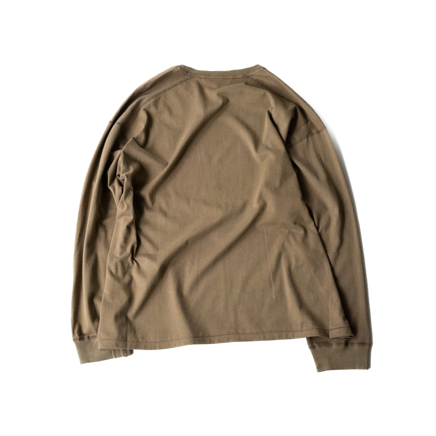 ANCELLM / UNEVENNESS LS T-SHIRT "BROWN"