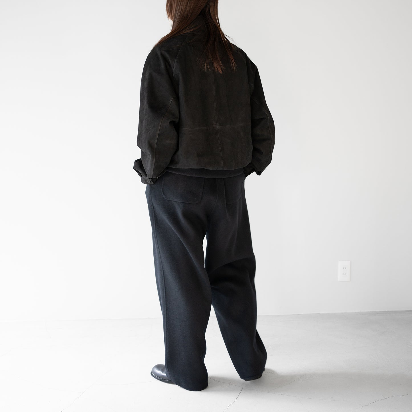 ssstein/ COW NUBUCK SWING TOP JACKET "BLACK"