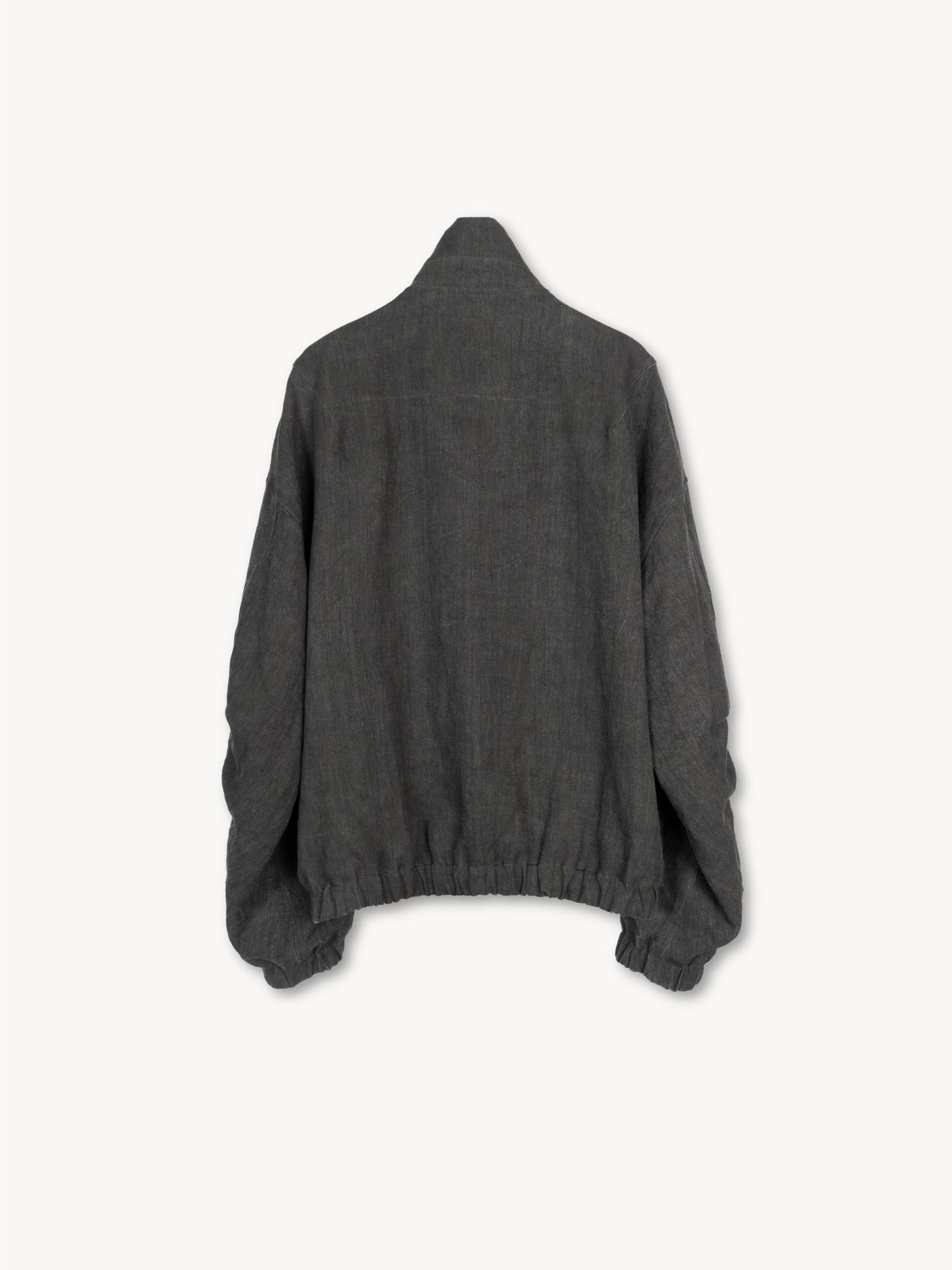 VUJA DÉ / Kira Drape Blouson in Sumi-Dyed Linen "Grey"