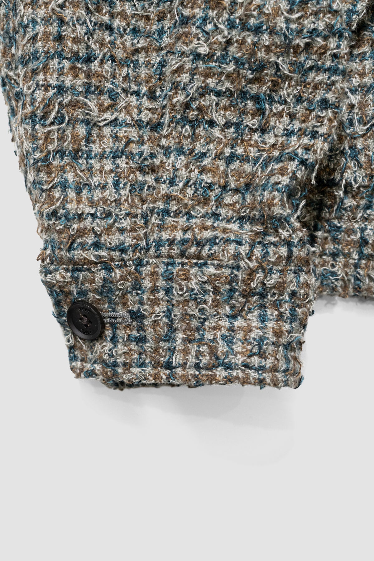 YOKE/ Needlepunched Cotton Plaid Drizzler Jacket "Gray"