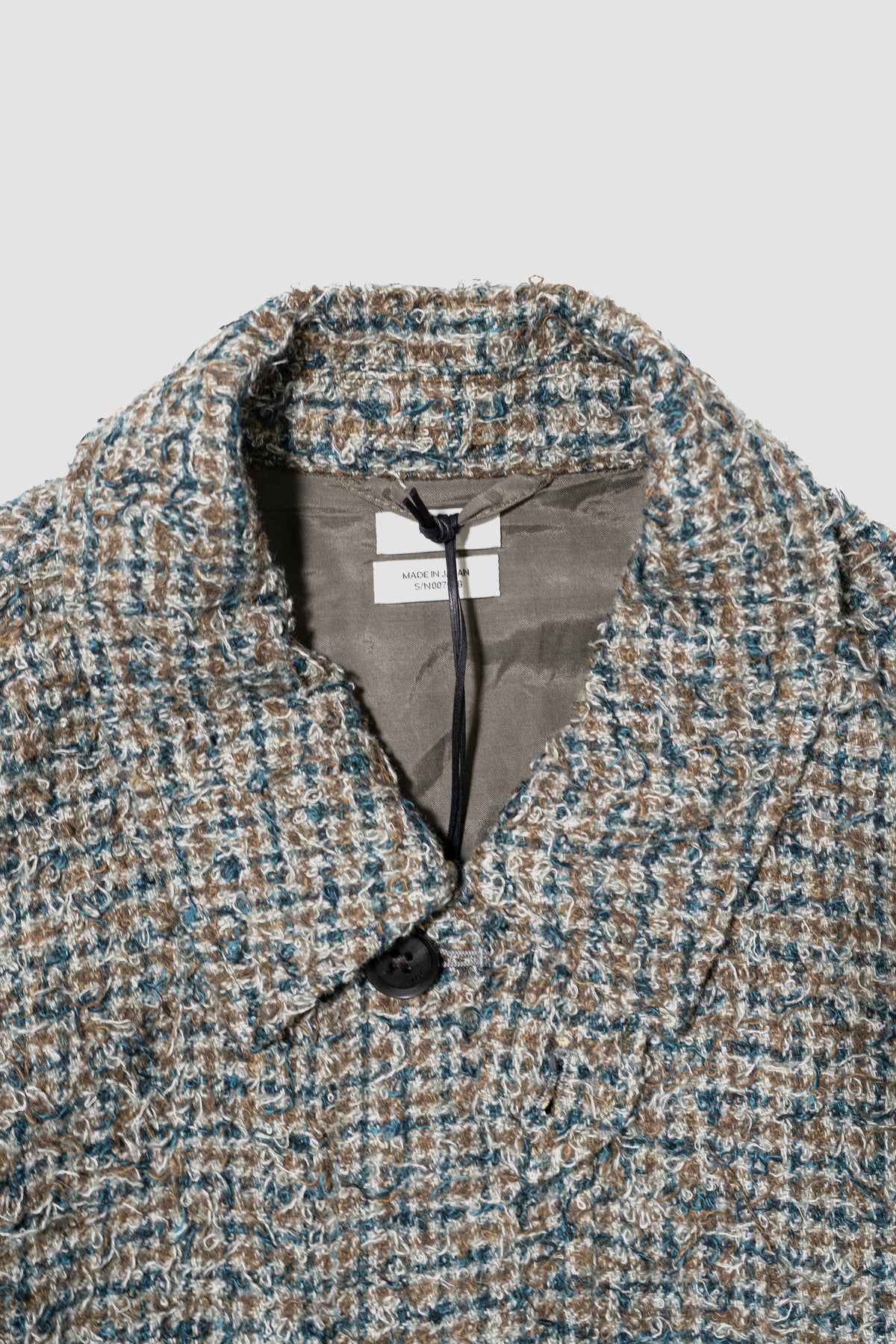 YOKE/ Needlepunched Cotton Plaid Drizzler Jacket "Gray"