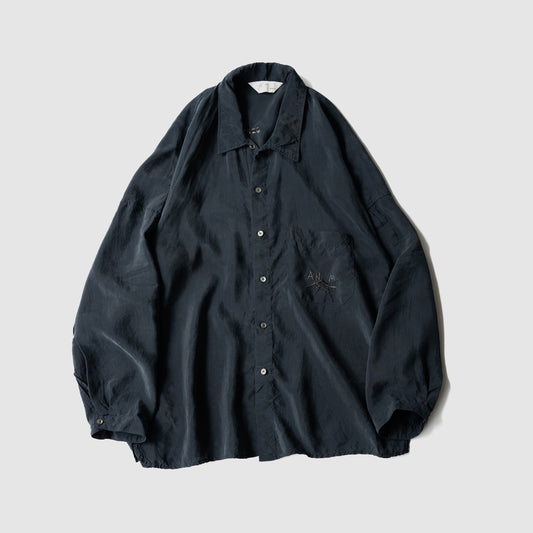 ANCELLM / EMBROIDERED SOUVENIR SHIRT "NAVY"