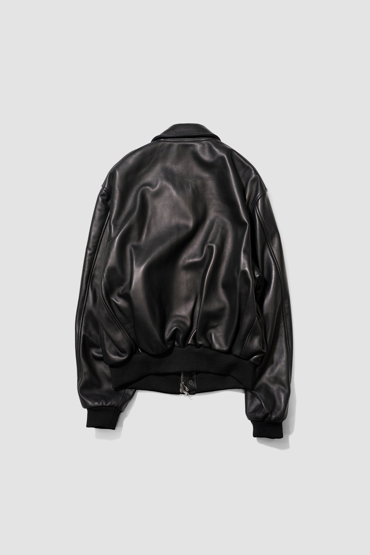 YOKE/ Lamb Leather Bomber Jacket "Black"