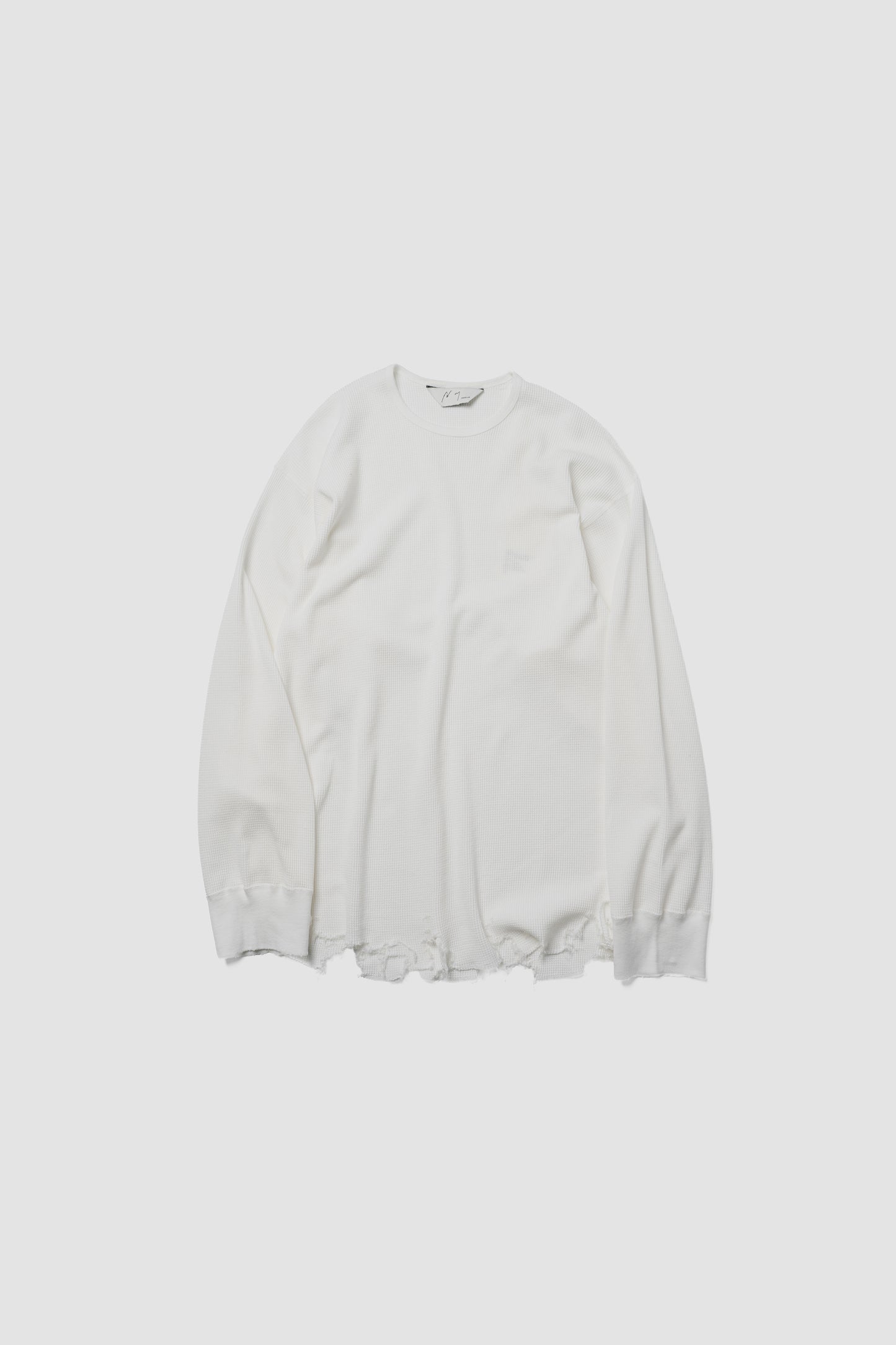 ANCELLM / DAMAGE WAFFLE CREW LS "WHITE"