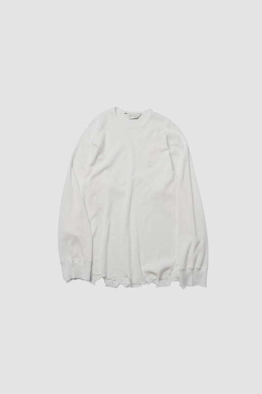 ANCELLM / DAMAGE WAFFLE CREW LS "WHITE"