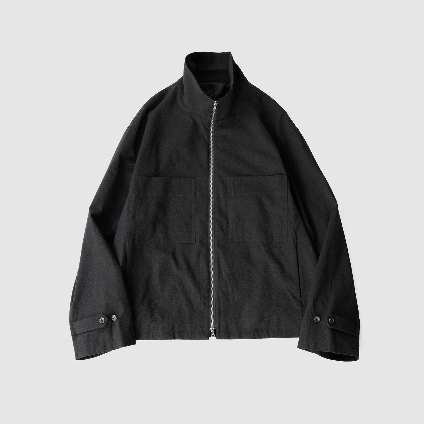 ssstein/ SILK NEP CLOTH DRIZZLER JACKET "BLACK"