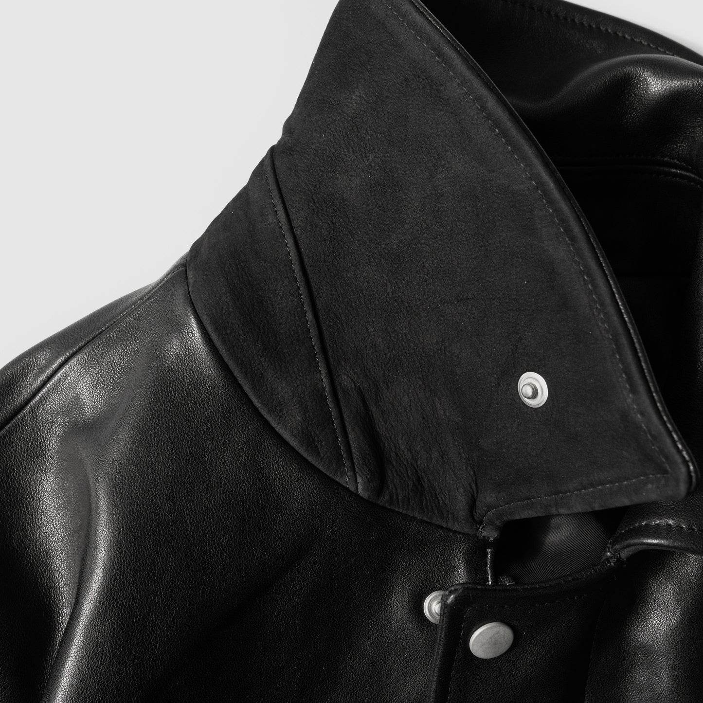 ssstein/ -ex- SHEEP LEATHER ZIP SHORT JACKET "BLACK"