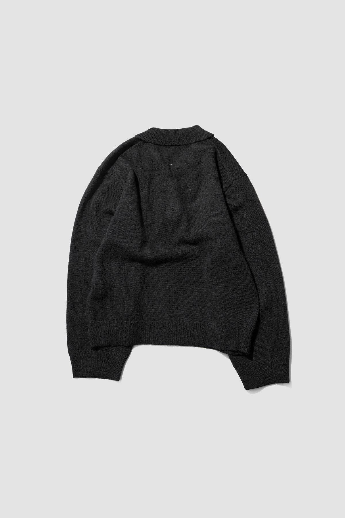 ANCELLM / FULL ZIPPED KNIT CARDIGAN "BLACK"