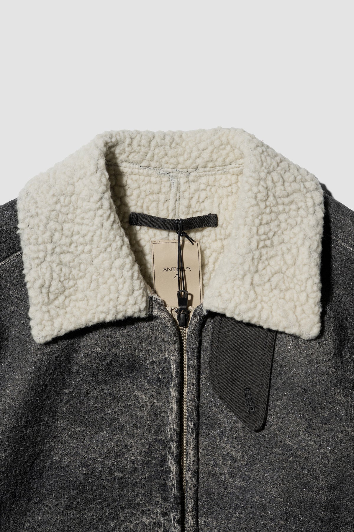 ANTHEM A/ CRACK WOOL BOA BOMBER JACKET "Carbon"