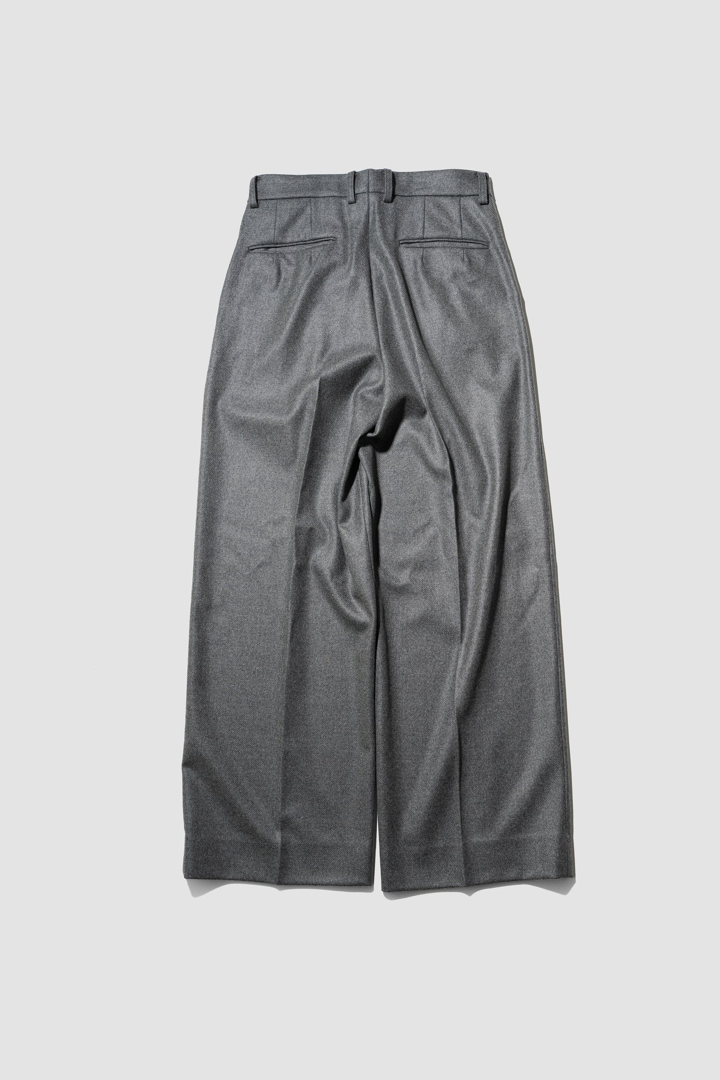ssstein/ COMPRESSED FLANNEL LONG WIDE TROUSERS "DARK GREY"