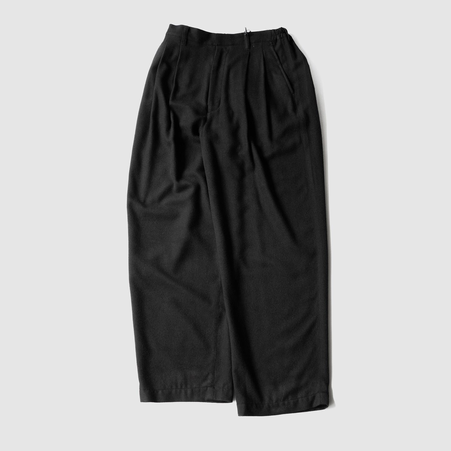 ssstein/ RAYON SILK FLANNEL WIDE EASY TROUSERS "BLACK"