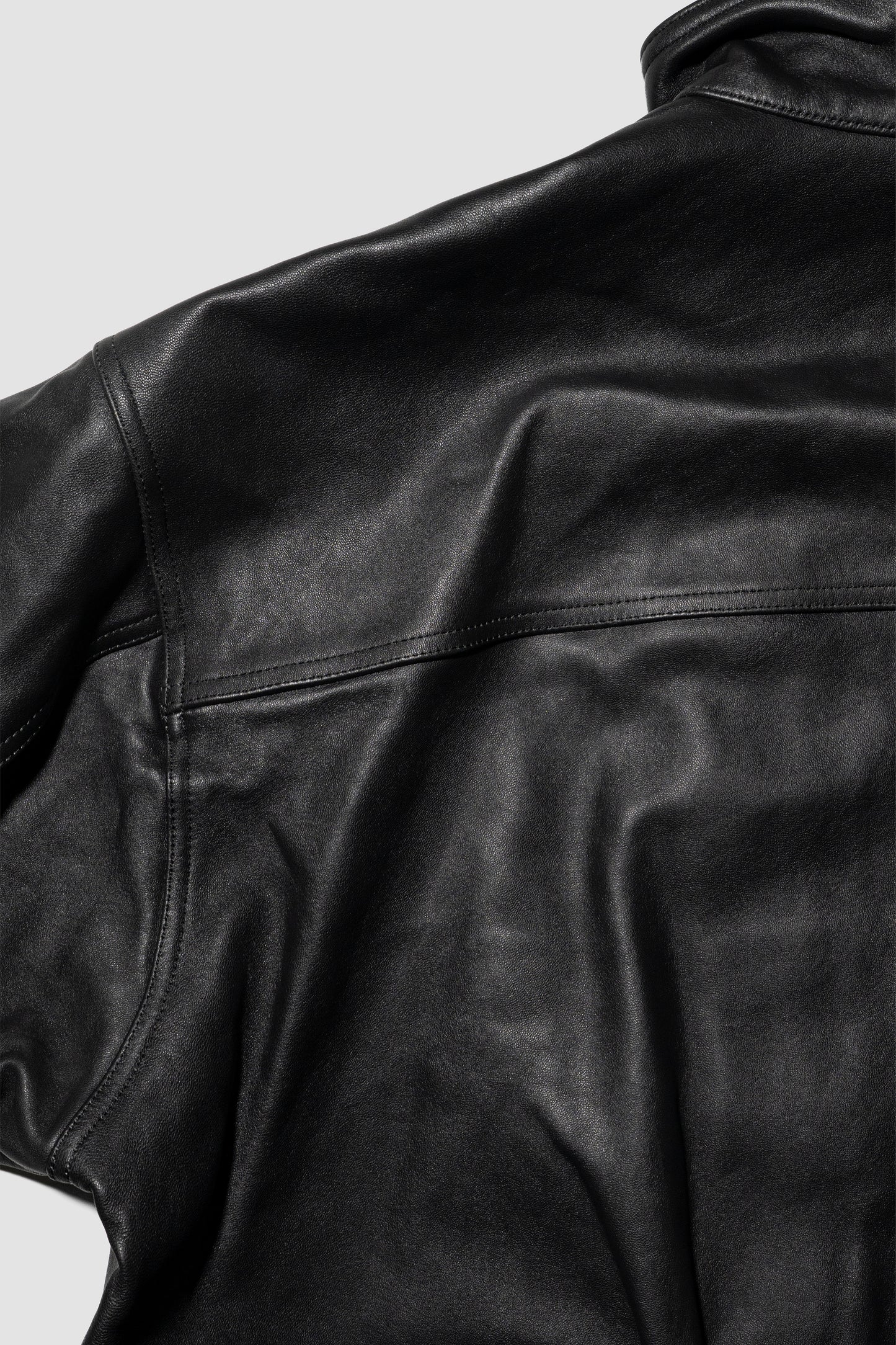 ssstein/ SHEEP LEATHER STAND COLLAR JACKET "BLACK"