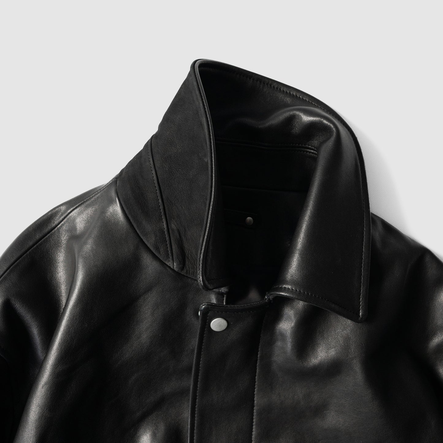ssstein/ -ex- SHEEP LEATHER ZIP SHORT JACKET "BLACK"