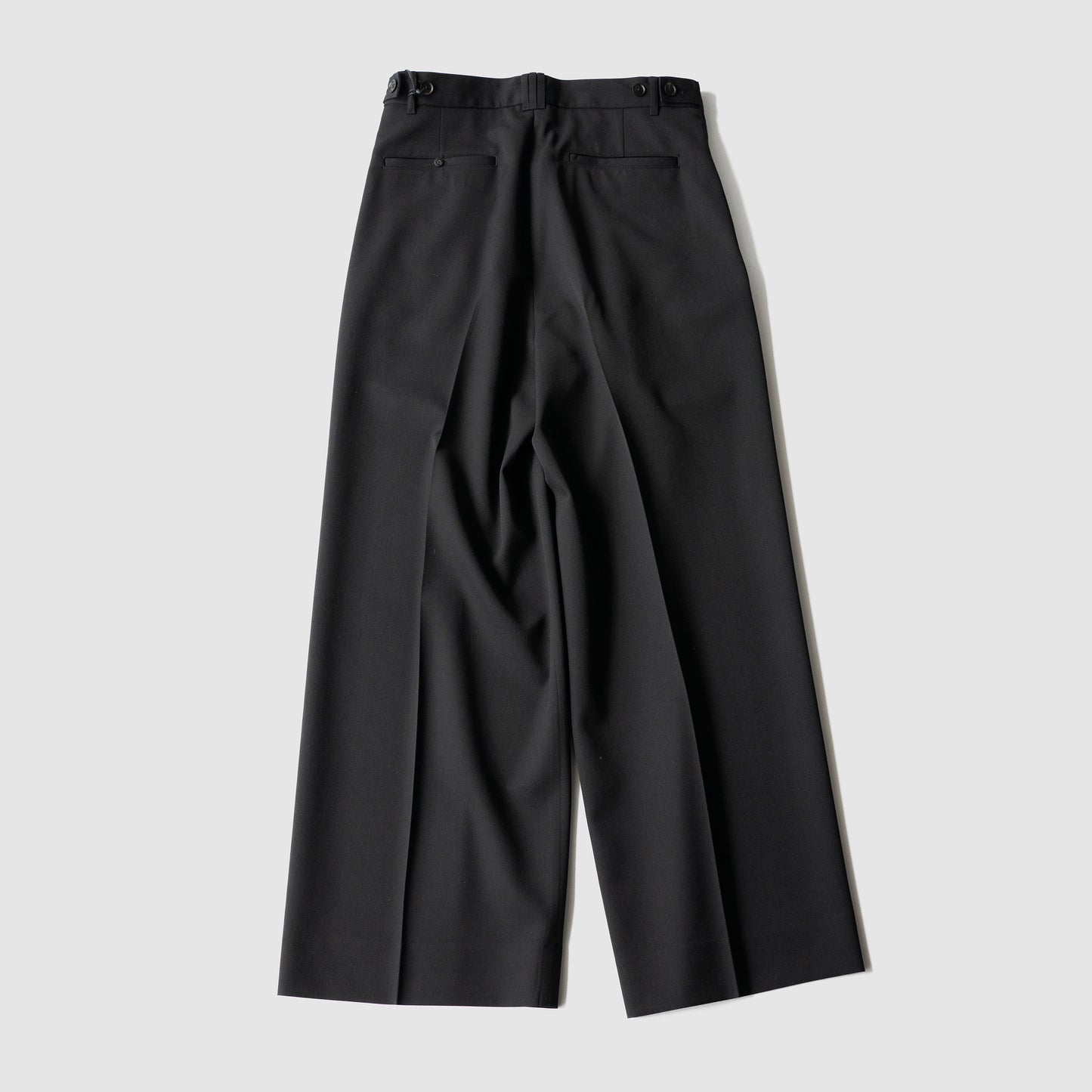 YOKE/ 3pleated Wide-leg Trousers "BLACK"