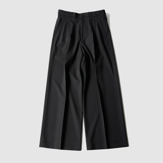 YOKE/ 3pleated Wide-leg Trousers "BLACK"