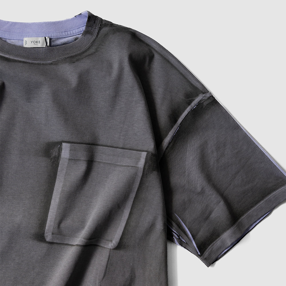 YOKE/ All-over Pigment Printed T-shirt "LAVENDER"