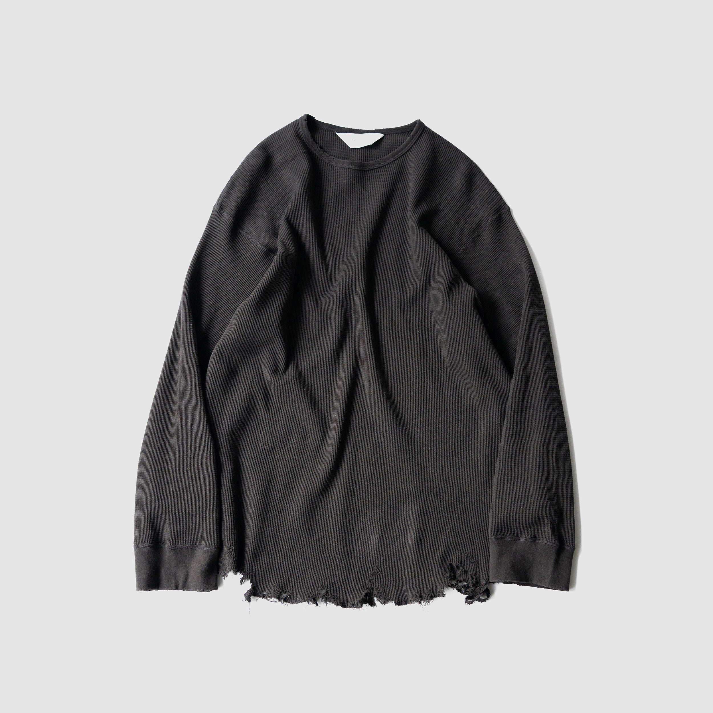 アンセルム ダメージ DAMAGE WAFFLE CREW 黒 １ ANCELLM(アンセルム) / DAMAGE WAFFLE CREW LS 