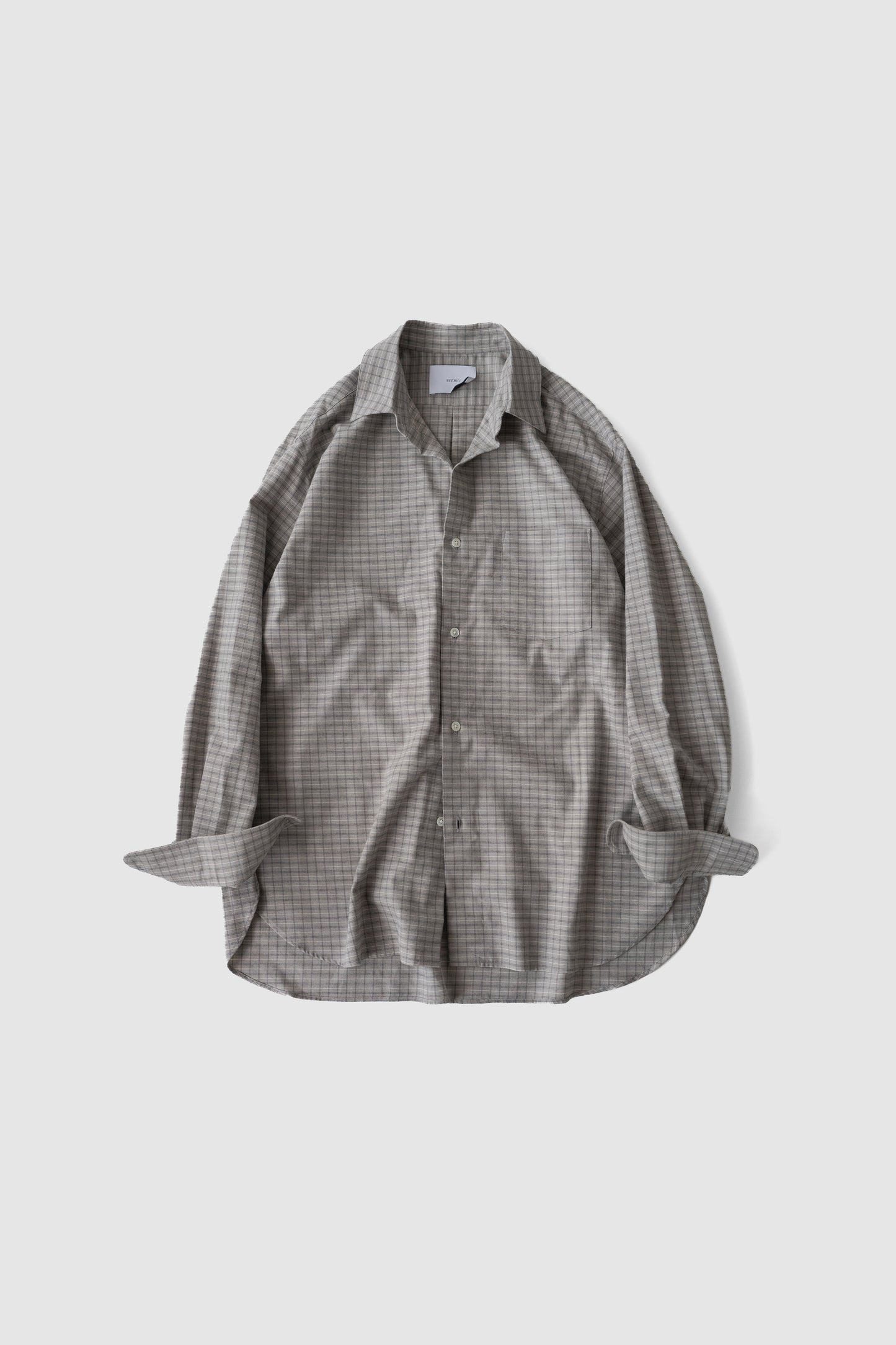 ssstein/ COTTON LLAMA OVERSIZED REGULAR COLLAR SHIRT "GRAPH CHECK"