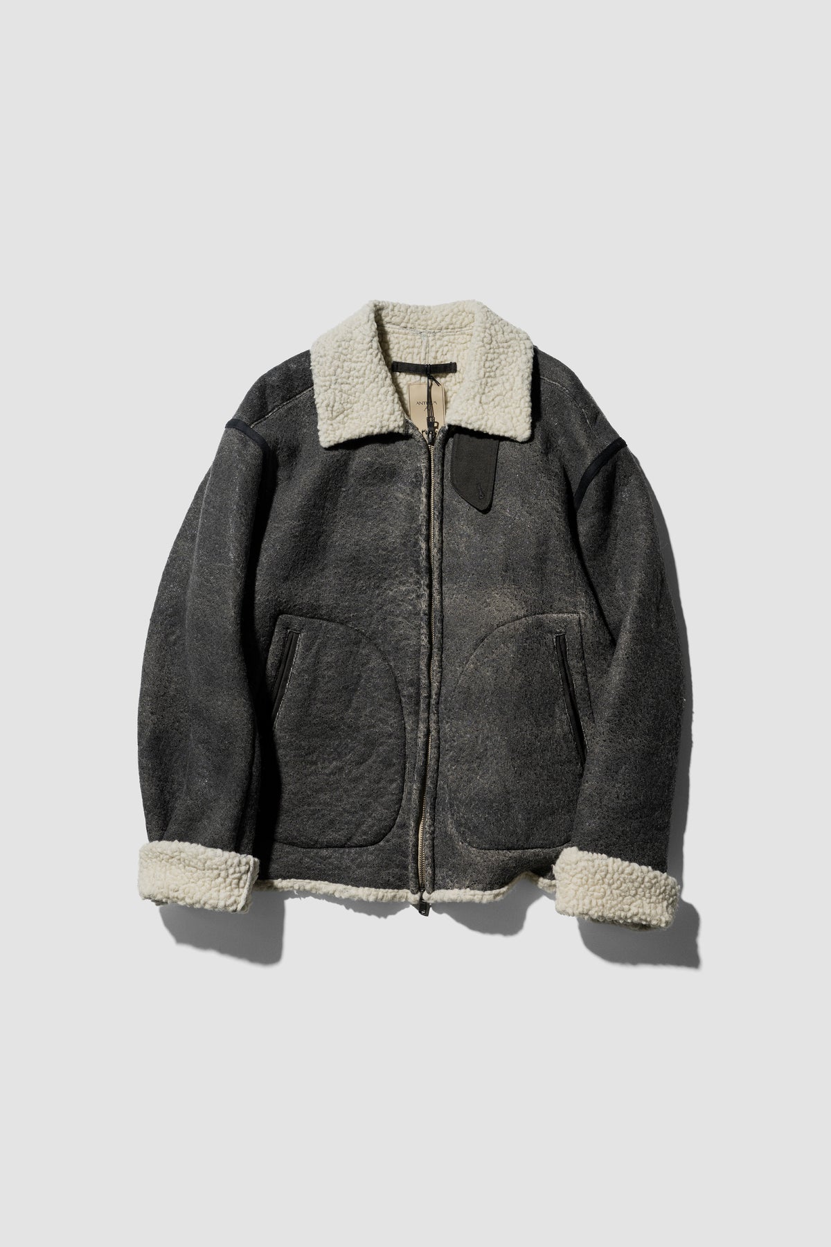 ANTHEM A/ CRACK WOOL BOA BOMBER JACKET "Carbon"