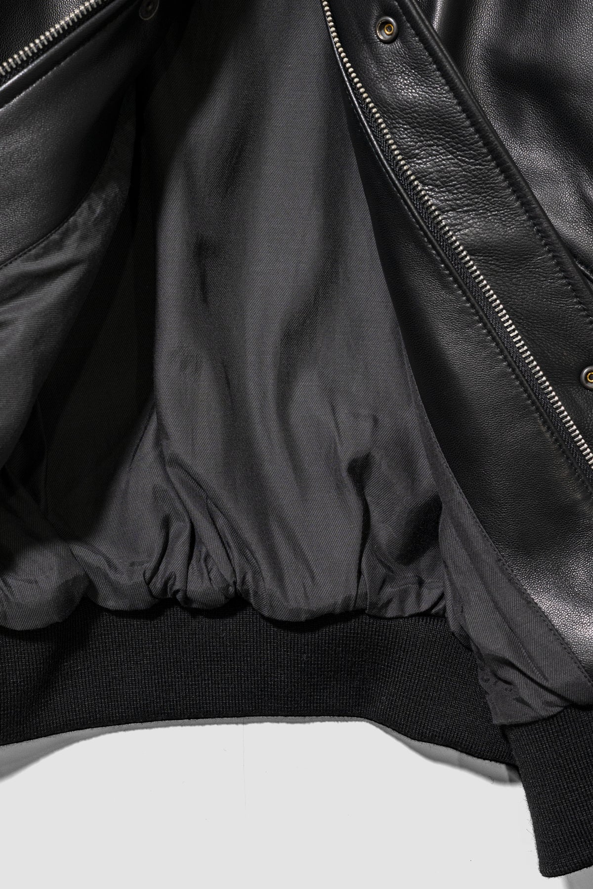 YOKE/ Lamb Leather Bomber Jacket "Black"