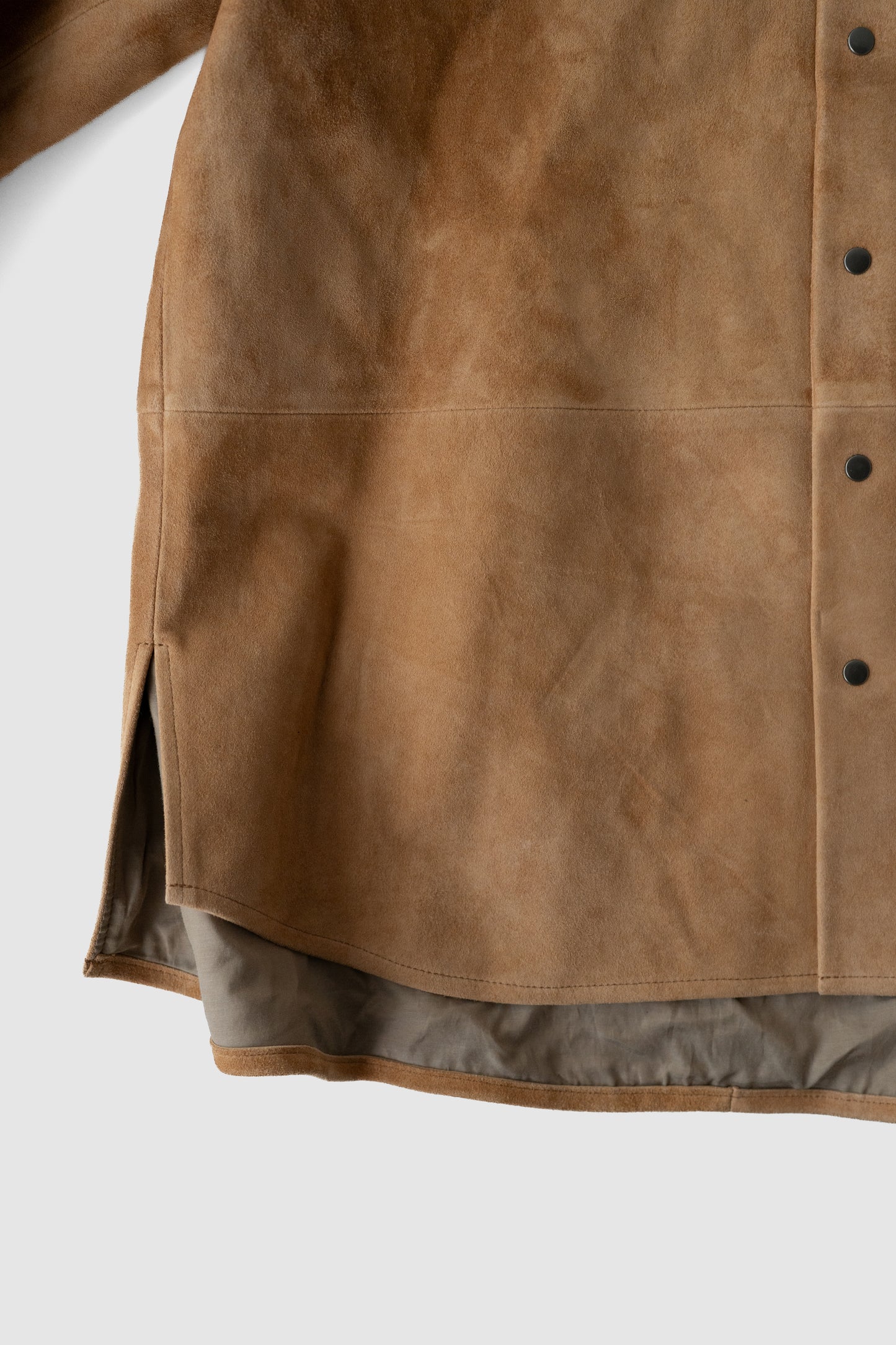 ANCELLM / GEEP LEATHER OVER SHIRT "CAMEL"