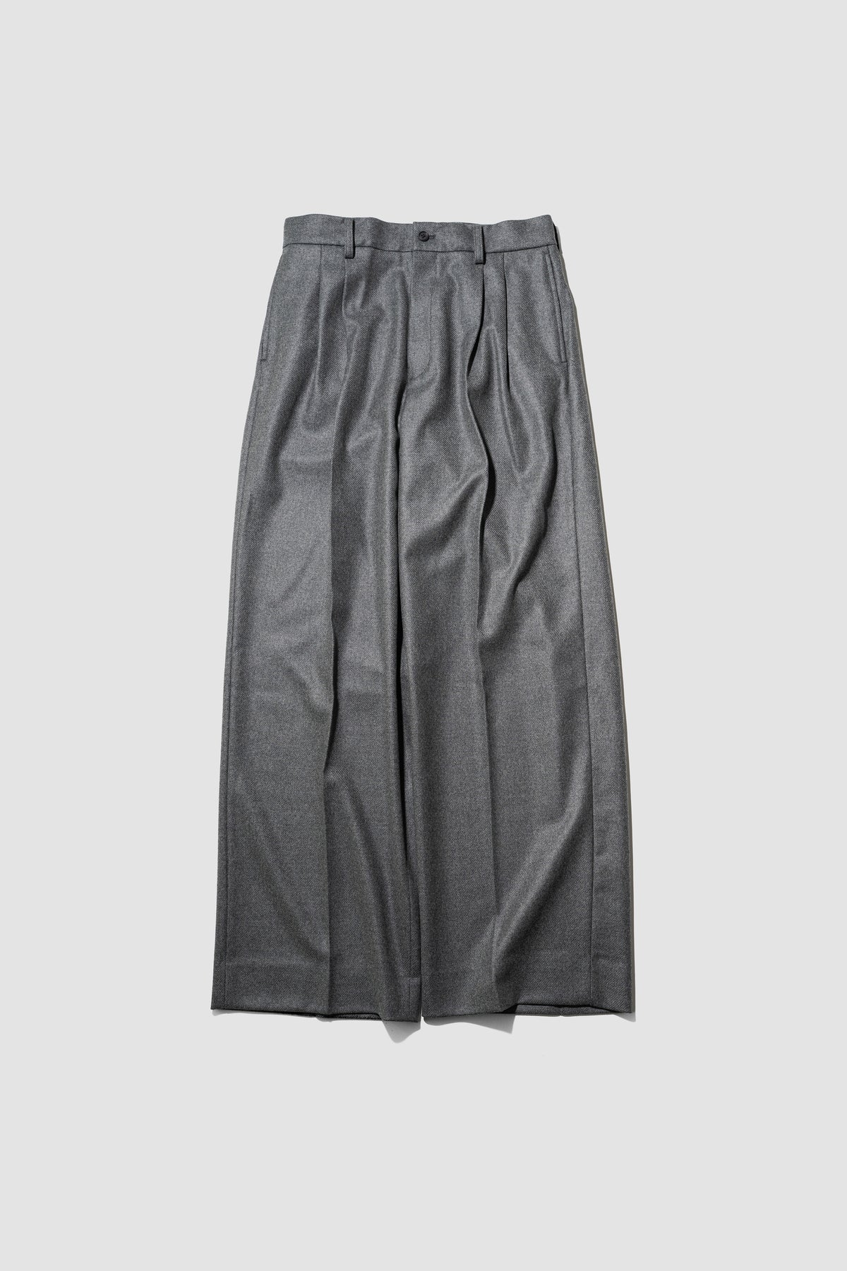 ssstein/ COMPRESSED FLANNEL LONG WIDE TROUSERS "DARK GREY"