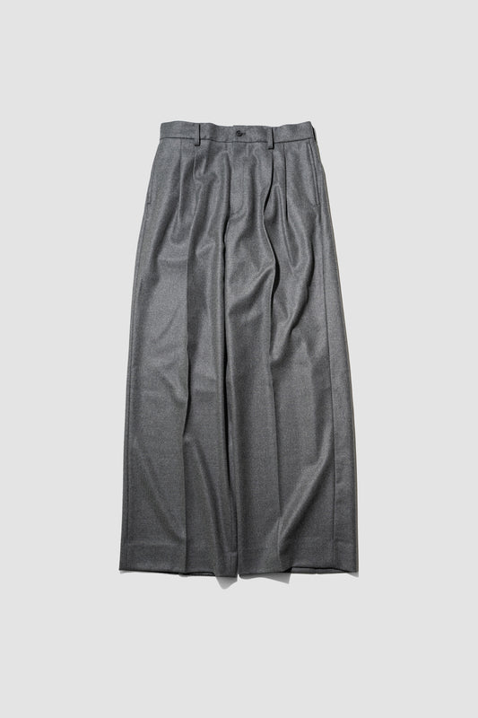 ssstein/ COMPRESSED FLANNEL LONG WIDE TROUSERS "DARK GREY"