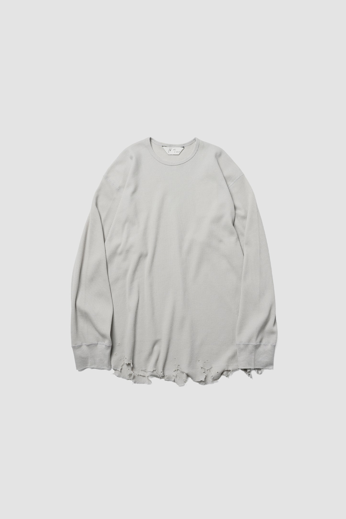 ANCELLM / DAMAGE WAFFLE CREW LS "GREIGE"